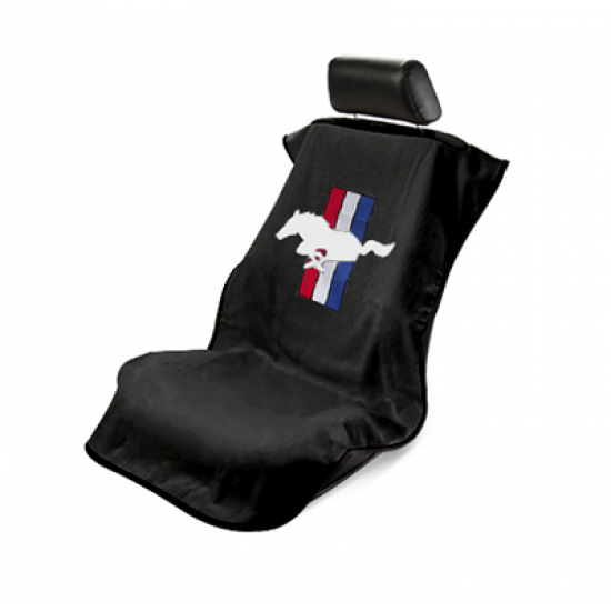 Seat Armour Couvre siège noir logo cheval tri-bar Mustang 1964-2021